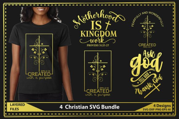 4 Christian SVG Bundle for T-Shirt Designs
