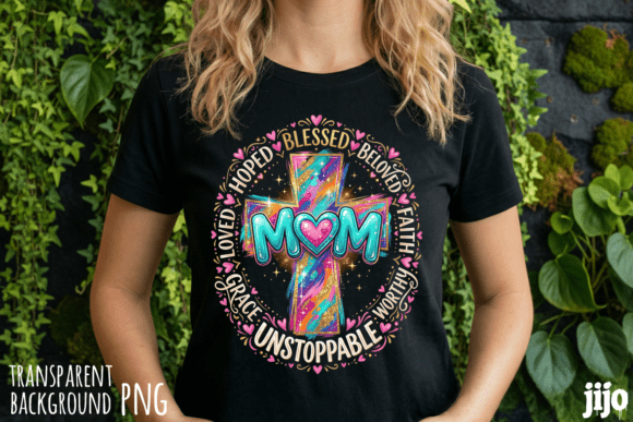Christian Mom Cross Unstoppable PNG T-Shirt Designs