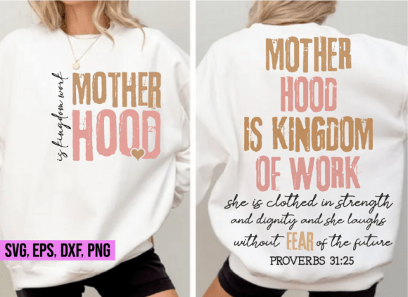 Christian Mom SVG: Motherhood Front Back T-Shirt Designs