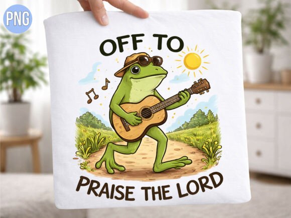 Christian Off Praise the Lord Frog PNG