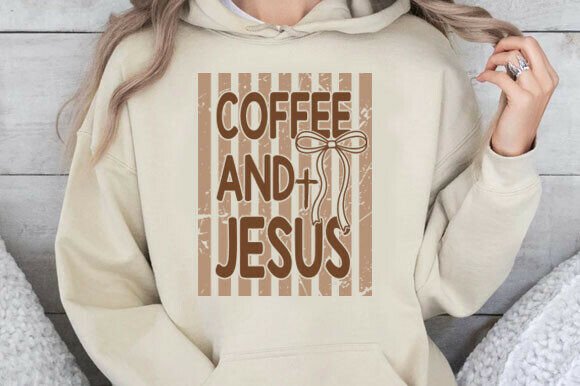 Coffee and Jesus PNG, Trendy Christian T-Shirt Designs