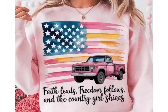 Faith Leads Patriotic Christian PNG T-Shirt Designs