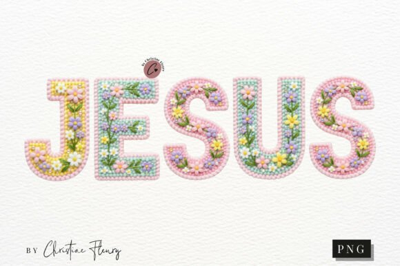 Faux Crochet Jesus PNG, Spring PNG & T-Shirt Designs