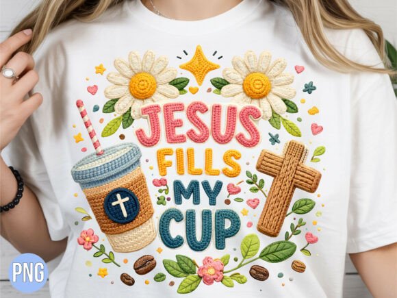 Jesus Fills My Cup Cross Coffee PNG