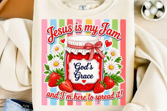 Jesus is My Jam PNG: Christian Strawberr T-Shirt Designs