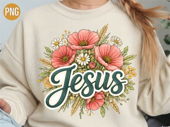 Jesus Pink Floral Bouquet Christian PNG