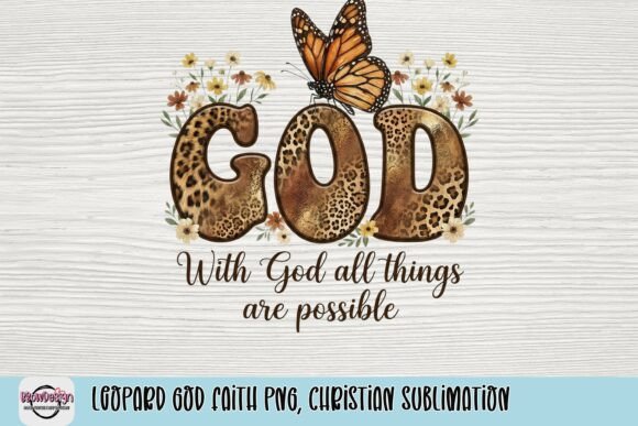 Leopard God Faith PNG: Christian T-Shirt Designs