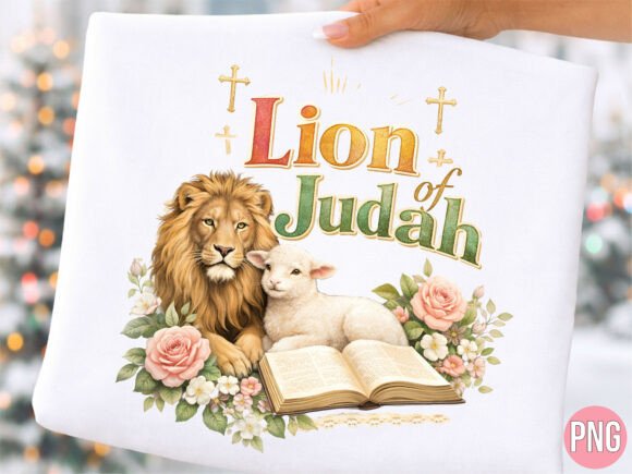 Lion of Judah Christian Lamb Bible PNG for T-Shirt Designs
