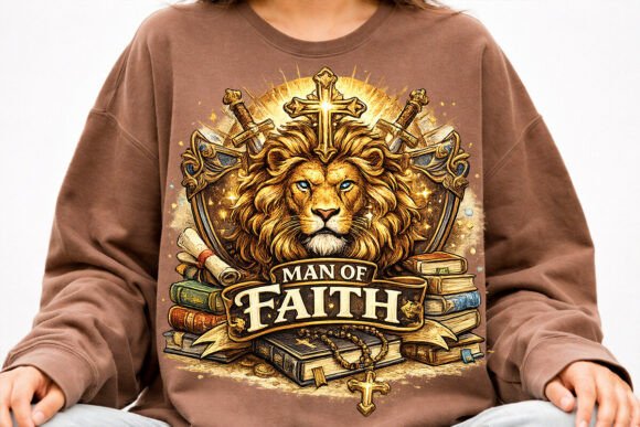 Man of Faith Lion PNG T-Shirt Designs
