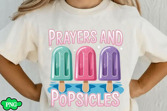 Prayers and Popsicles PNG, Christian Kid T-Shirt Designs