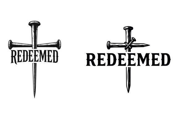 Redeemed Cross Nails Christian Design T-Shirt Designs