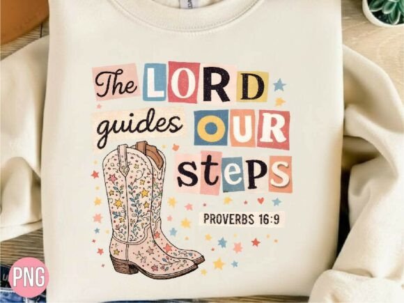 The Lord Guides Steps Boot Christian PNG